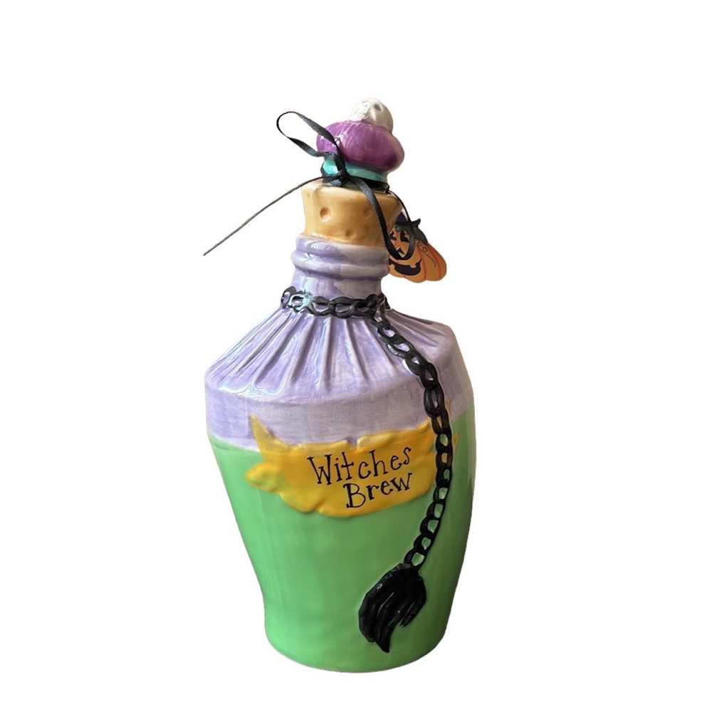 Blue Sky Clayworks Ceramic Halloween WITCHES BREW POTION JAR - Decoration NEW